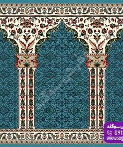 سجاده فرش محرابی طوبی آبی