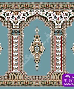 سجاده فرش محرابی سبحان آبی