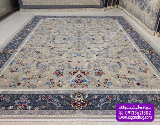 فرش طرح لارا نقره ای