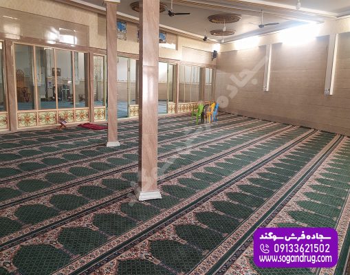 سجاده فرش محرابی سلیمان سبز